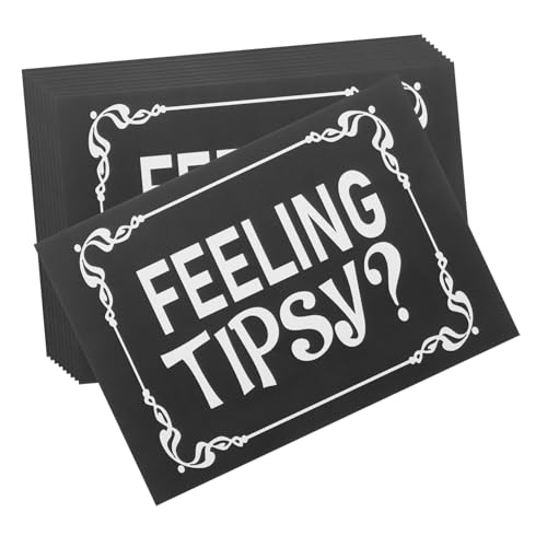 FUNOMOCYA 10 Stück Wasserdichte Feeling Tipsy Aufkleber Dekorative Selbstklebende Etiketten für Bar und Restaurant Stilvolle Schwarze und Weiße Trinkglas kennzeichnung Langlebiges FUNOMOCYA 10 Stück Wasserdichte Feeling Tipsy Aufkleber Dekorative Selbstklebende Etiketten für Bar und Restaurant Stilvolle Schwarze und Weiße Trinkglas kennzeichnung Langlebiges von FUNOMOCYA