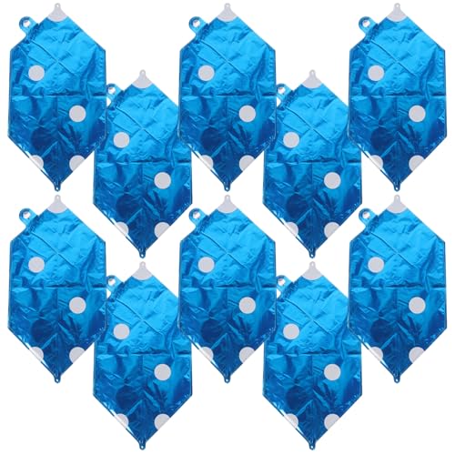 FUNOMOCYA 10 Stück Würfel Aluminiumfolie Luftballons Würfelform Partydeko Robust Wetterfest für Indoor Outdoor Themenfeier Blau von FUNOMOCYA