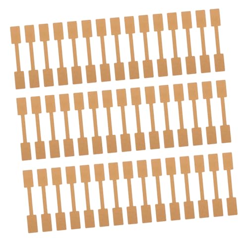 FUNOMOCYA 100 Blatt Kraftpapier Preisschilder Quadratische Selbstklebende Etiketten für Schmuck Kleidung und Kunsthandwerk Leere Anhänger zum Beschriften von FUNOMOCYA