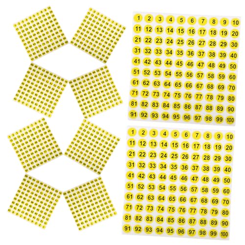 FUNOMOCYA 100 Blatt Selbstklebende Zahlen Aufkleber Rund Wasserfest für Büro Klassifizierung Organisation von Kleidung Schuhen und Akten Gelb schwarz FUNOMOCYA 100 Blatt Selbstklebende Zahlen Aufkleber Rund Wasserfest für Büro Klassifizierung Organisation von Kleidung Schuhen und Akten Gelb schwarz von FUNOMOCYA