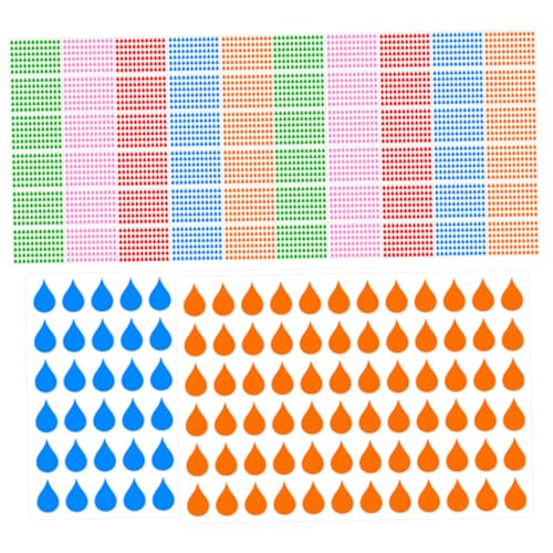 FUNOMOCYA 100 Blatt Wasser-tropfen Index-aufkleber aus Robustem Kupferdruckpapier Beschreibbare Dekorative Planer-tabs in Rot Hellgrün Blau Orange Vielseitige Abziehbilder für Notizbücher FUNOMOCYA 100 Blatt Wasser-tropfen Index-aufkleber aus Robustem Kupferdruckpapier Beschreibbare Dekorative Planer-tabs in Rot Hellgrün Blau Orange Vielseitige Abziehbilder für Notizbücher von FUNOMOCYA