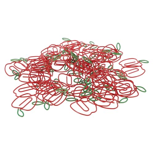 FUNOMOCYA 100 Stück Apfel Büroklammern aus Metall Kreative Rostfreie Dekorative Clips für Büro Journaling Dokumente und Geschenkidee von FUNOMOCYA