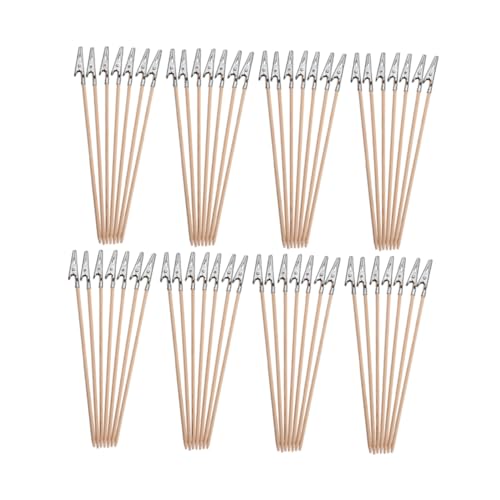 FUNOMOCYA 100 Stück Bambus Halter für Fotos und Poster Robuste Alligator Clips für Bastelprojekte Modellmalerei und Kreative Anwendungen von FUNOMOCYA