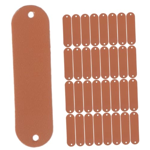 FUNOMOCYA 100 Stück DIY Blanko Lederetiketten Synthetische Lederlabels mit Löchern Handgenähte Kleidung Dekoration Passende Etiketten für Strickwaren Taschen Jeans und Häkelarbeiten von FUNOMOCYA