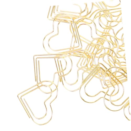 FUNOMOCYA 100 Stück Herzförmige Büroklammern Metall Gold Kleine Lesezeichen Clips Kreative Papierklammern Für Büro Schule Und Zuhause Als Mitgebsel Und Dokumentenhalter von FUNOMOCYA