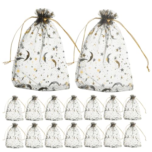 FUNOMOCYA 100 Stück Kleine Mesh Geschenkbeutel mit Zugband Transparente Organzasäckchen für Schmuck Hochzeit Party Süßigkeiten Wiederverwendbar Leicht und Praktisch von FUNOMOCYA