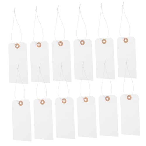 FUNOMOCYA 100 Stück Leere Kleidungsetiketten mit Draht Papieretiketten für Schuhe Taschen und Accessoires für Professionelle Beschriftung von von FUNOMOCYA