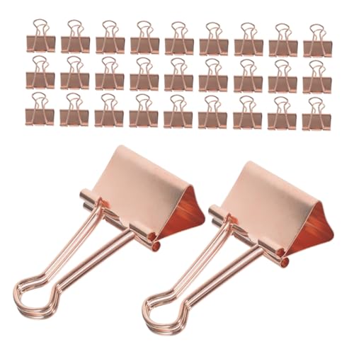 FUNOMOCYA 100 Stück Roségold Metall-klammern Langlebige Rostfreie Dokumentenhalter Kompakte Leichte Büroklammern für Schule Büro Journaling und Aktenorganisation von FUNOMOCYA