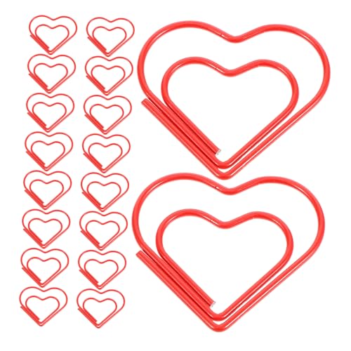 FUNOMOCYA 100 Stück Rot Büroklammern Clips für Notizen Bürobedarf und Schulbedarf Rostfreies Rutschfestes Design für Dokumente und Unterlagen von FUNOMOCYA