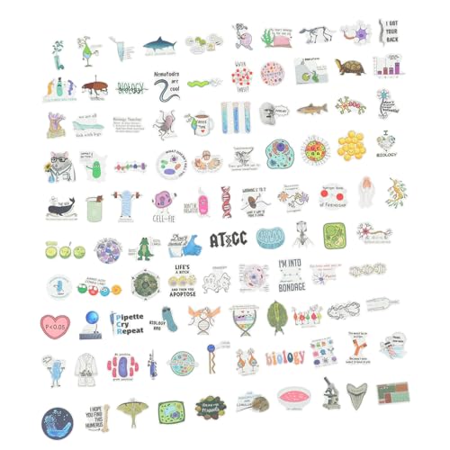 FUNOMOCYA 100 Stück Teiliges DIY Wissenschaftsaufkleber Abziehbare Labor Sticker für Laptop Notizbuch Koffer Vielseitige Wissenschaftsdekoration für Schule Fahrrad Auto Geschenk für von FUNOMOCYA