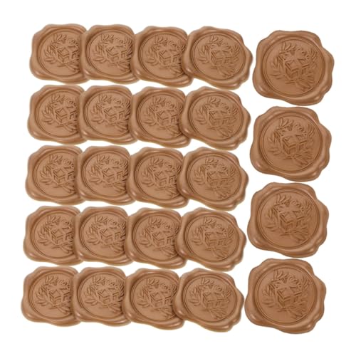 FUNOMOCYA 100 Stück Wachsversiegelung Brief Verpackung Wachssiegelaufkleber Einladungen Wachssiegel Stempel Siegelaufkleber Hochzeitseinladungsdichtungen Versiegelungswachs Golden von FUNOMOCYA