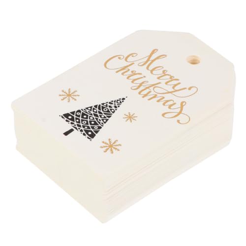 FUNOMOCYA 100 Stück Weihnachtsbaum Buchzeichen Karten mit Heißfolienprägung Kreative DIY Geschenkanhänger aus Stabilem Langlebig und Fest für Geschenkdekoration zu Weihnachten von FUNOMOCYA