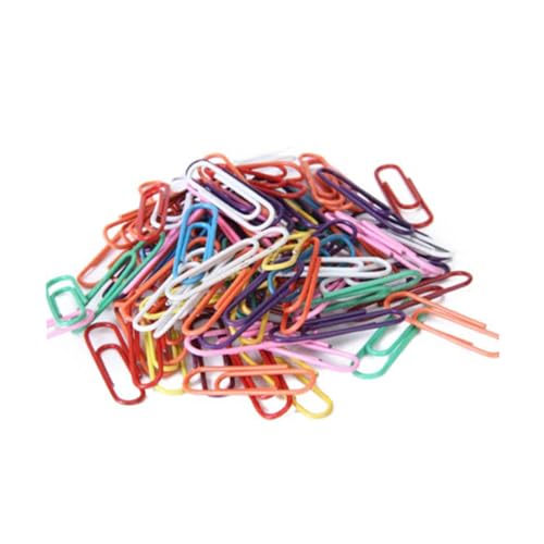 FUNOMOCYA 100 Stück bunter Dateiclip Mini-Büroklammer Office-Dokumentenclip neuartige Büroklammern Büroklammer für büromaterial kunststoffclips Büroklammer aus Metall 28-mm-Feilenclip von FUNOMOCYA
