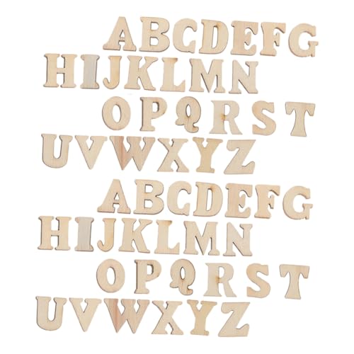 FUNOMOCYA 104 Stück Teiliges Natürliche Holzbuchstaben zum Basteln Robuste Blanko Holzbuchstaben für DIY Handwerk Individualisierbare Holzverzierungen für Wand und Wohnraumdekoration von FUNOMOCYA