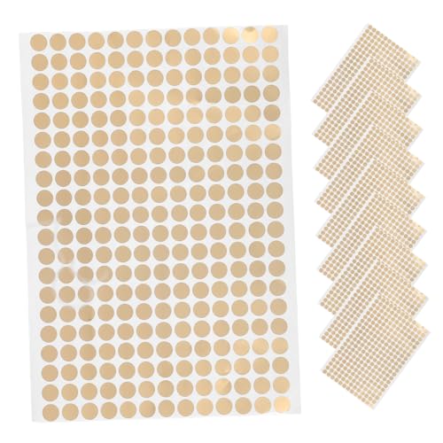 FUNOMOCYA 10Blätter Goldfarbene Runde Selbstklebende Etiketten Punktaufkleber für Geschenkanhänger Bastelprojekte und Organisation für Zuhause und Büro von FUNOMOCYA