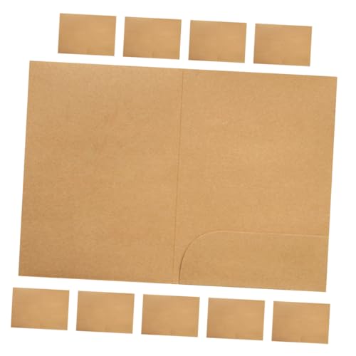 FUNOMOCYA 10Stücke Kraftpapier Aktenordner Doppelfalt Langlebige Dokumentenmappen Für Bürobedarf Farbige Taschenordner Praktische Umschlagmappen Zur Einfachen Organisation von FUNOMOCYA