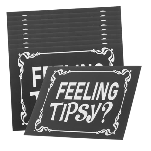 FUNOMOCYA 10Stücke Wasserdichte Feeling Tipsy Aufkleber für Bars und Restaurants Selbstklebende Etiketten Stilvolle Dekoration für Servicepersonal von FUNOMOCYA
