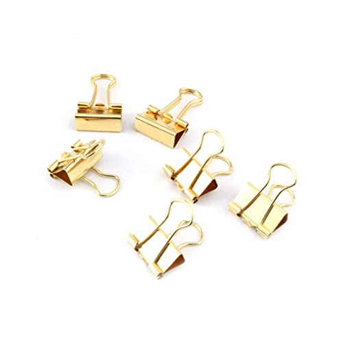 FUNOMOCYA 12 Stück Büroklammern aus Metall Goldbindemittel Clips Zurück Schule bürotisch zubehör büroartikel bürobedarf Paper Clamp Clips metall office supplies Büromaterial Golden von FUNOMOCYA