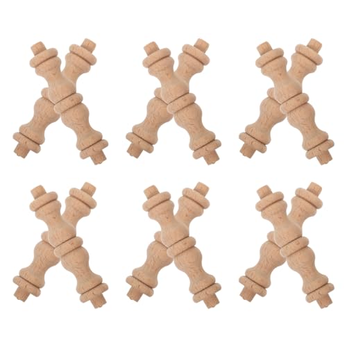 FUNOMOCYA 12 Stück Holzspindeln Zum Basteln: Rustikale Handgeschnitzte Möbelsäulen Für Weinschrank Und Bar, Küche, Zuhause, Wohnzimmer, Dekoration von FUNOMOCYA