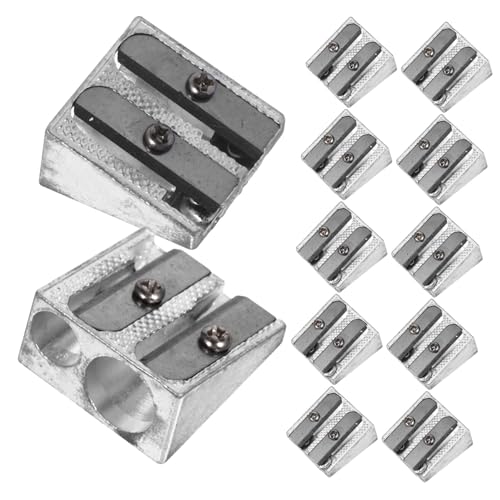 FUNOMOCYA 12 Stück Metall Bleistiftspitzer Doppelloch Anspitzer für Studenten und Bürobedarf Kompakte Handanwendung für Verschiedene Bleistiftgrößen Aluminiumlegierung Design FUNOMOCYA 12 Stück Metall Bleistiftspitzer Doppelloch Anspitzer für Studenten und Bürobedarf Kompakte Handanwendung für Verschiedene Bleistiftgrößen Aluminiumlegierung Design von FUNOMOCYA