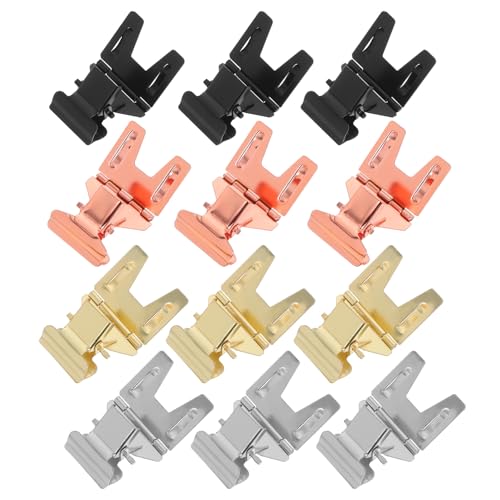 FUNOMOCYA 12 Stück Metall Preisschildhalter Edelstahl Langlebige Drehbare Etikettenclips für Ladenregale Körbe und Verkaufsdisplays in Gold Schwarz Silber Roségold von FUNOMOCYA