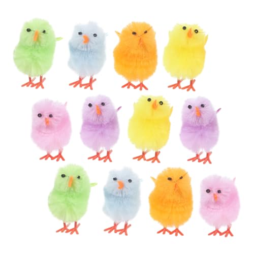 FUNOMOCYA 12 Stück Teiliges Flauschige Mini Küken Plüsch Osterdeko Weiche Spielzeugfiguren Niedliche Huhn Form Party Dekoration für Zuhause und Ostergeschenke von FUNOMOCYA