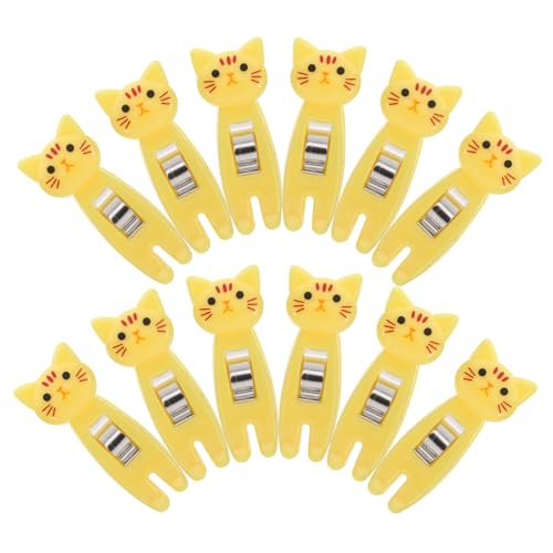 FUNOMOCYA 12 Stück Teiliges Katzenförmige Büroklammern Multifunktionale Memo Snack beutelklammern Gelb Für Büro Zuhause Lebensmittelaufbewahrung und Notizen FUNOMOCYA 12 Stück Teiliges Katzenförmige Büroklammern Multifunktionale Memo Snack beutelklammern Gelb Für Büro Zuhause Lebensmittelaufbewahrung und Notizen von FUNOMOCYA