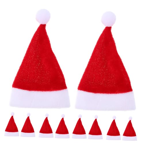 FUNOMOCYA 12 Stück Teiliges Mini Weihnachtsmützen Kleine Santa Hüte als Candy Packing Cap Mini Lollipop Weihnachtsmütze für Flaschen und Partydeko Kompakt und Vielseitig für Festliche von FUNOMOCYA