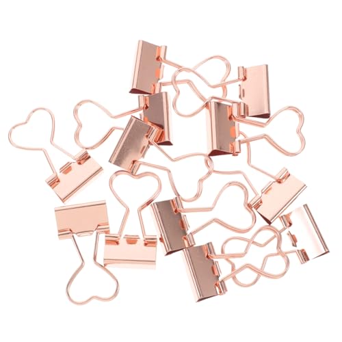 FUNOMOCYA 12 Stück Teiliges Set Büroklammern Kleine Lange Binder Clips Roségold Starke Dokumentenklammern mit Extra Festem Halt Vielseitig für Büro und Papierorganisation von FUNOMOCYA