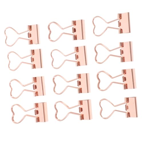 FUNOMOCYA 12 Stück Teiliges Set Büroklammern aus Multifunktionale Binder Clips für Dokumente Notizen und Bürobedarf Gold für Schule und Büro von FUNOMOCYA