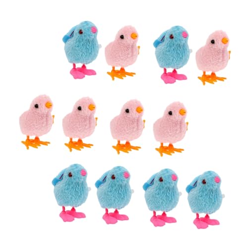 FUNOMOCYA 12 Stück Teiliges Wind up Plüschspielzeug mit Hüpffunktion Niedliche Hase Huhn Designs Langlebig und Einfach zu Bedienen als Kindergeburtstagsgeschenk und Party mitgebsel von FUNOMOCYA