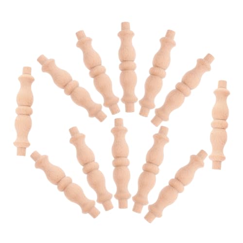 FUNOMOCYA 12 Stück Unlackierte Holzbaluster für Möbel und Dekoration Gourd Design für Weinregale und Holzbearbeitungsprojekte Robuste Struktur für von FUNOMOCYA
