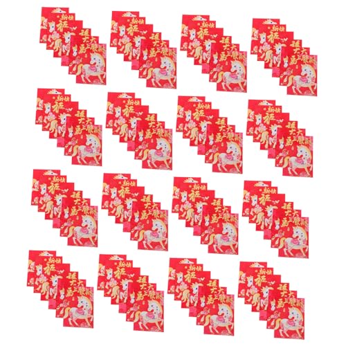 FUNOMOCYA 120 Stück Rote Umschläge Jahr Des Pferdes Bunte Chinesische Lunar Year Geldumschläge mit Cartoon Motiven Große Kapazität für Bargeld und Grußkarten zum Frühlingsfest FUNOMOCYA 120 Stück Rote Umschläge Jahr Des Pferdes Bunte Chinesische Lunar Year Geldumschläge mit Cartoon Motiven Große Kapazität für Bargeld und Grußkarten zum Frühlingsfest von FUNOMOCYA