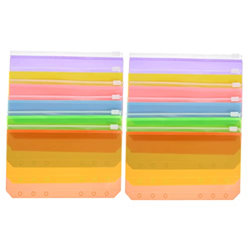 FUNOMOCYA 12Stücke Reißverschluss Binder Multifunktionale Organizer für Notizen Dokumente und Bargeld für Schule Büro und Zuhause Materialien von FUNOMOCYA