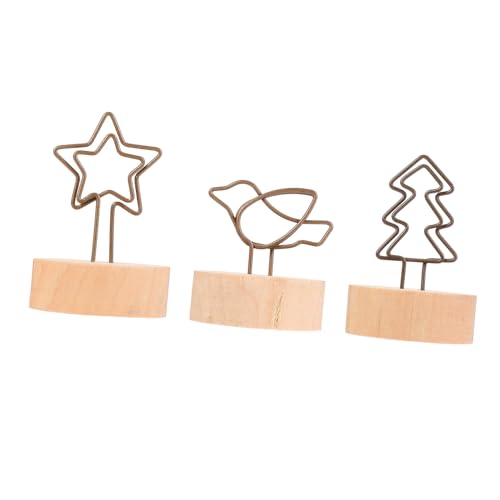 FUNOMOCYA 15 Stück Teiliges Holz Memo Clips mit Retro Design Foto und Kartenhalter für Büro Hochzeit Party Dekoration für Notizen Bilder und Nachrichten von FUNOMOCYA