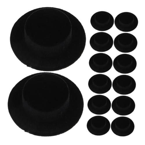 FUNOMOCYA 15 Stück Teiliges Miniatur Puppenhüte aus Flockiertem Harz Kleine Elegante Zylinderhüte für DIY Bastelarbeiten Puppendekoration Cosplay und Weihnachts oder Halloween Dekor von FUNOMOCYA