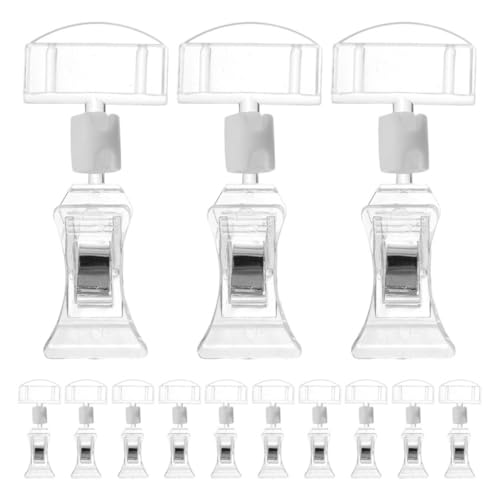 FUNOMOCYA 15 Stück Transparente Schilderklammern Für Warendisplays Etikettenklammern Für Regale Doppelseitige Drehbare Preisschilder Kleiderständer Drehbare Menüetiketten Für Den von FUNOMOCYA