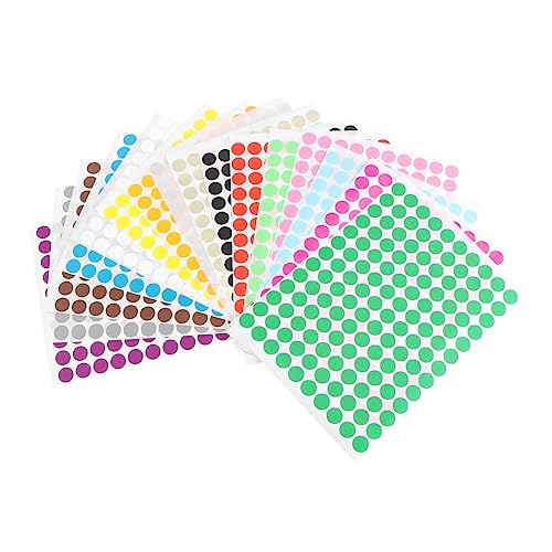 FUNOMOCYA 16 Blatt Bunte Punktetiketten Klebrig Kleine Aufkleber Streifen Etikettenaufkleber Für Sortiert Kreisförmiges Punktband Farbig Kreise Papier Runden Geformt Punktaufkleber von FUNOMOCYA