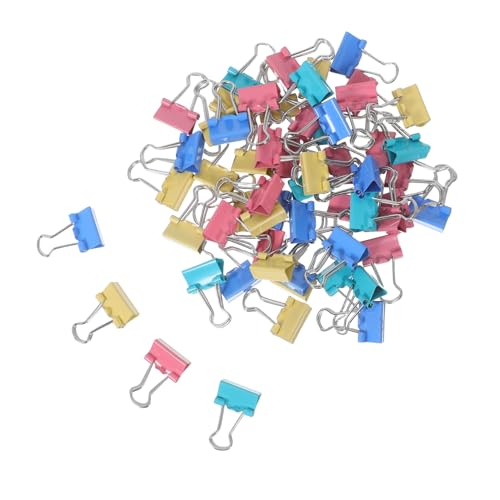 FUNOMOCYA 180 Stück Bunte Mini Foldback Klammern Verstellbare Drahtgriffe Rutschfeste Metall Büroklammern für Schule Basteln Dokumentenorganisation Kompakte Papierhalter von FUNOMOCYA