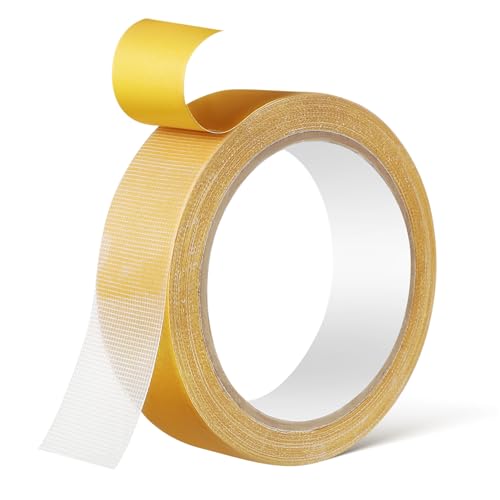 FUNOMOCYA 1Rolle Doppelseitiges Gewebeband Robustes Klebeband für Teppiche Vorhänge und Stark Haftend Vielseitig Einsetzbar Einfach Anzubringen Netzstruktur für Optimale von FUNOMOCYA