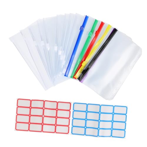 FUNOMOCYA 1Satz Budget Ordnereinlagen mit Reißverschluss Transparente Taschen Farbige Budget Taschen für Ordner zur Organisation von Visitenkarten und Notizen FUNOMOCYA 1Satz Budget Ordnereinlagen mit Reißverschluss Transparente Taschen Farbige Budget Taschen für Ordner zur Organisation von Visitenkarten und Notizen von FUNOMOCYA