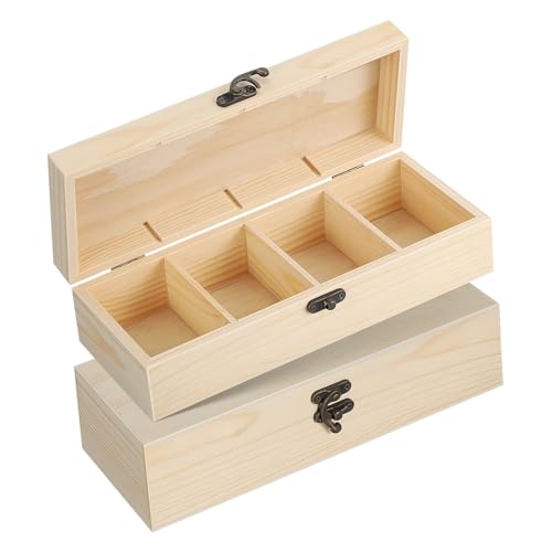 FUNOMOCYA 2 Keepsake Box aus mit Fächern Kleine Aufbewahrungsbox für Schmuck Mini Notizblöcke und Karten Holzbox Organizer für Zuhause und DIY Dekoration FUNOMOCYA 2 Keepsake Box aus mit Fächern Kleine Aufbewahrungsbox für Schmuck Mini Notizblöcke und Karten Holzbox Organizer für Zuhause und DIY Dekoration von FUNOMOCYA
