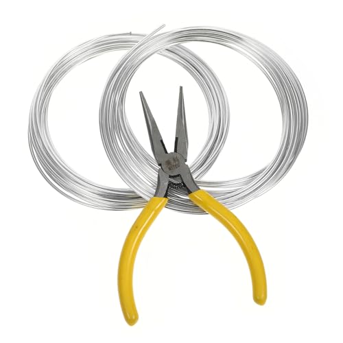 FUNOMOCYA 2 Rollen DIY Basteldraht gartenarbeit pflanzen draht Handwerk werkzeug Metalldraht für die Schmuckherstellung Metalldraht zum Basteln Eisen Silver von FUNOMOCYA