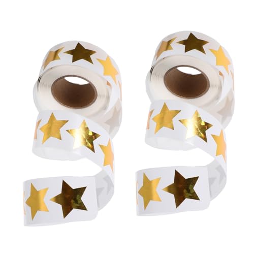 FUNOMOCYA 2 Rollen Glitzernde Sternaufkleber Dekorative Belohnungssticker für Kindergarten und Diy Projekte Aufkleber pro Abnehmbar und Sicher von FUNOMOCYA