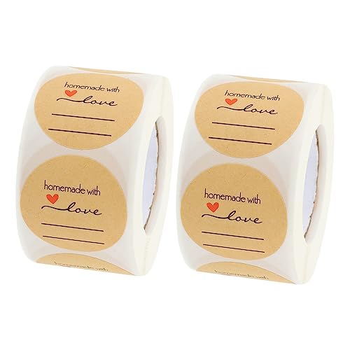 FUNOMOCYA 2 Rollen Runde Aufkleber Selbstklebend Handgefertigte Etiketten für DIY Geschenkverpackungen Backwaren Marmeladengläser und Bastelprojekte Liebevoll Gestaltet FUNOMOCYA 2 Rollen Runde Aufkleber Selbstklebend Handgefertigte Etiketten für DIY Geschenkverpackungen Backwaren Marmeladengläser und Bastelprojekte Liebevoll Gestaltet von FUNOMOCYA