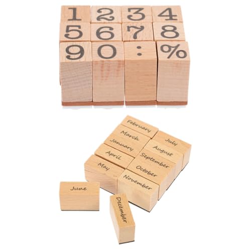 FUNOMOCYA 2 Sätze Holzstempel mit Monats und Zahlenmotiven Dekorative Scrapbook Stempel für Kreative Holzarbeiten Langlebig und Handlich für Scrapbooking und Bastelprojekte FUNOMOCYA 2 Sätze Holzstempel mit Monats und Zahlenmotiven Dekorative Scrapbook Stempel für Kreative Holzarbeiten Langlebig und Handlich für Scrapbooking und Bastelprojekte von FUNOMOCYA