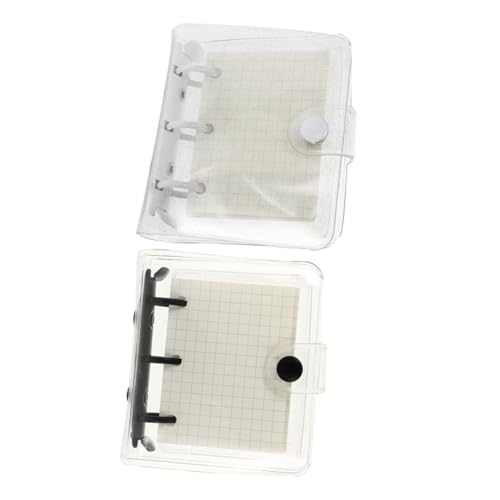 FUNOMOCYA 2 Sätze Tragbare Kleine Notizbücher Transparentes PVC Ringbuch mit Kariert und Weißem Einlegepapier Verschleißfest Praktisch für Tägliche Notizen Studium Büro und Haushalt von FUNOMOCYA
