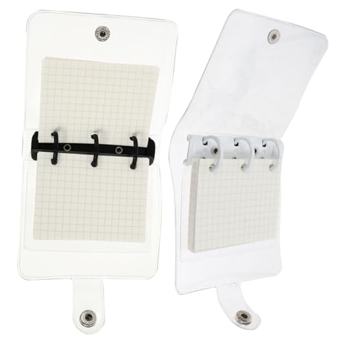 FUNOMOCYA 2 Sätze Tragbares Kleines Notizbuch Transparent PVC Ringbuch mit Linierten Blättern Je Wiederverwendbares Verschleißfestes Schreibzubehör für Notizen und Tagebuch von FUNOMOCYA