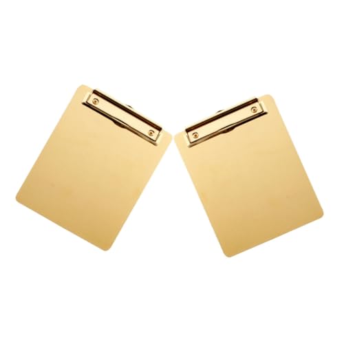 FUNOMOCYA 2 Stück Aktenaufbewahrungstafel-clip Menü-zwischenablagen Klemmbretter Planke A4 Datei Zwischenablagen Optische Zeichentafel Klemmbrett Aus Metall Golden Rostfreier Stahl von FUNOMOCYA