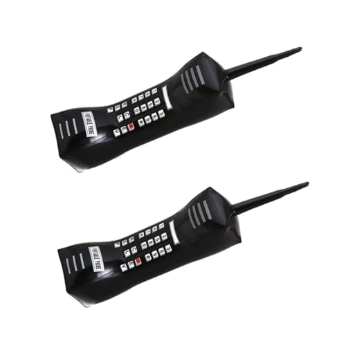 FUNOMOCYA 2 Stück Aufblasbare Jahre Retro Spielzeugtelefone Leichte PVC Simulation Mobiltelefone Tragbare Requisiten für Partydekoration Schwarz von FUNOMOCYA